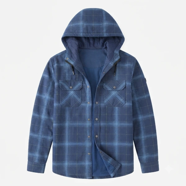 Nuvesta Fengqque Men's Hooded Cotton Shirt Jacket