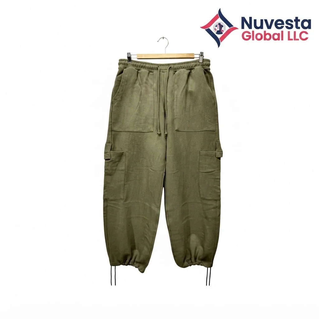 Nuvesta Fleece Cargo Jogger Pants – Olive