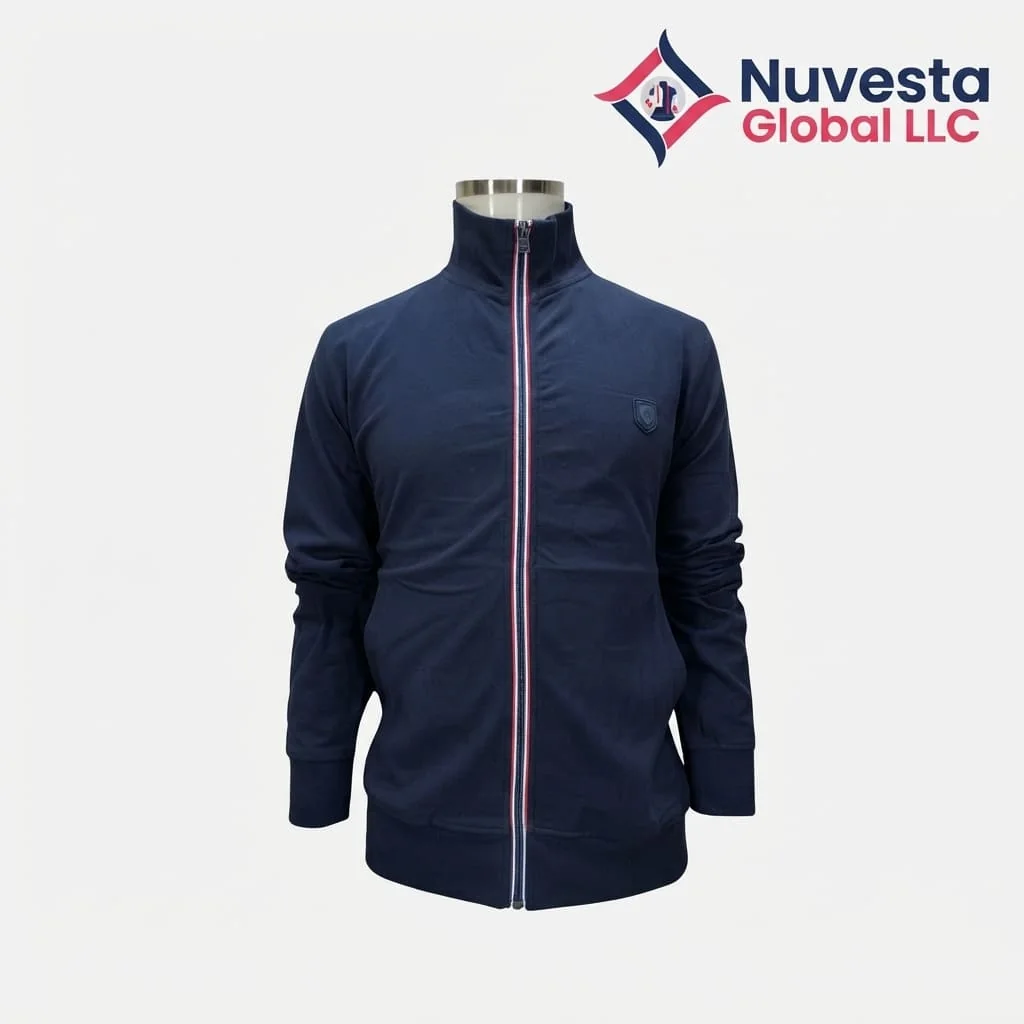 Nuvesta Full-Zip Funnel Neck Sweat Jacket – Navy