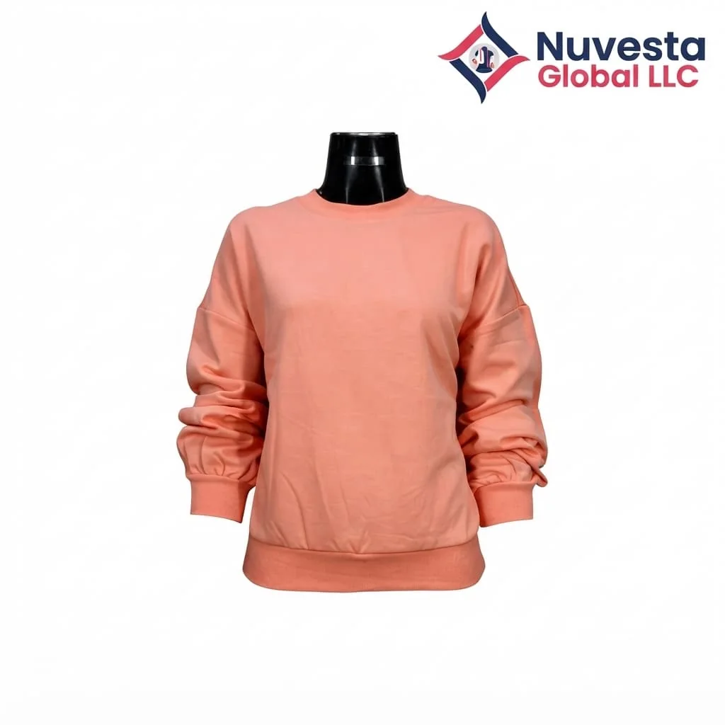 Nuvesta Drop-Shoulder Crew Sweatshirt – Peach