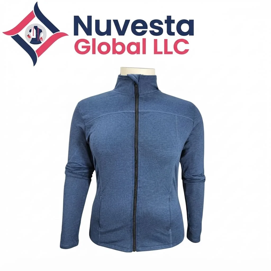 Nuvesta Fitted Full-Zip Jacket – Heather Blue