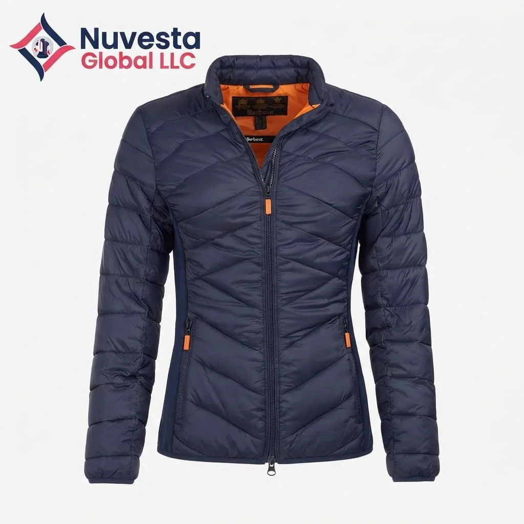 Nuvesta Chevron Quilted Jacket – Navy