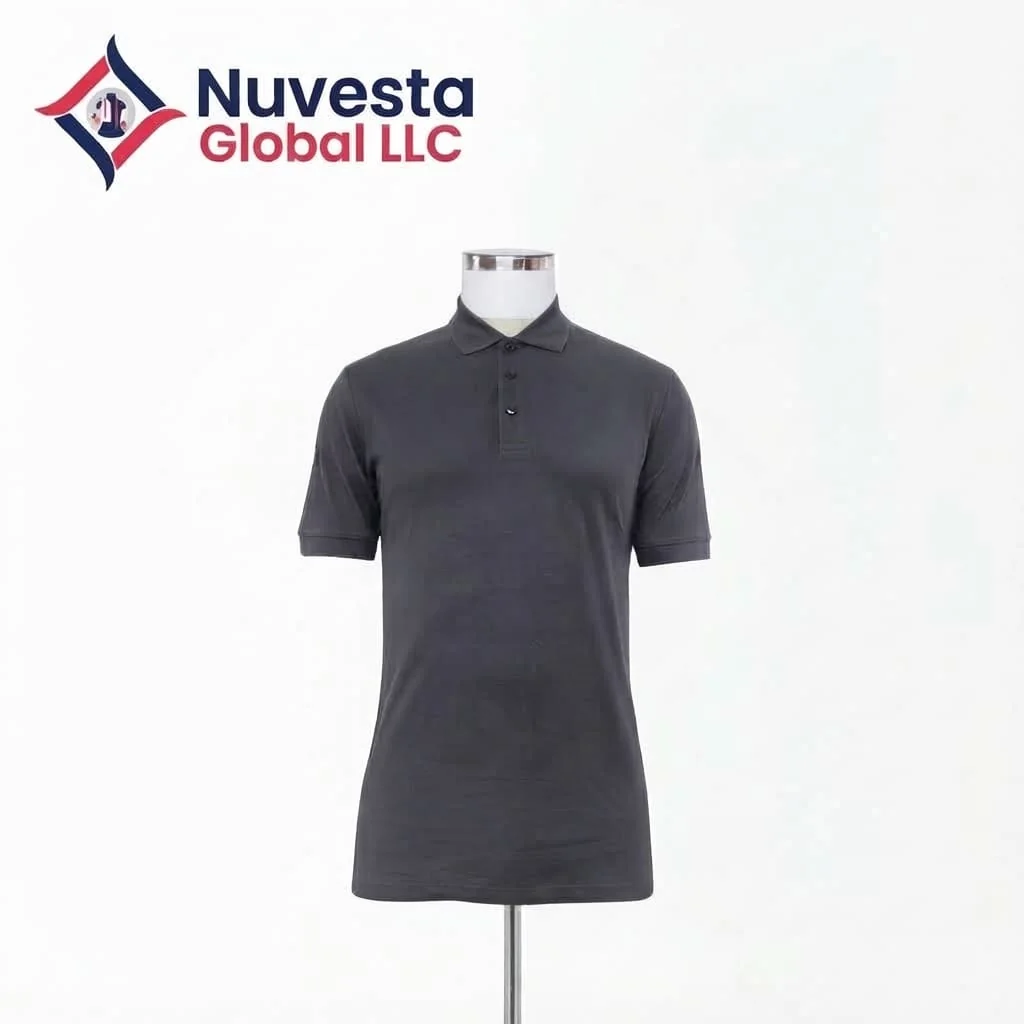 Nuvesta Classic Piqué Polo – Charcoal