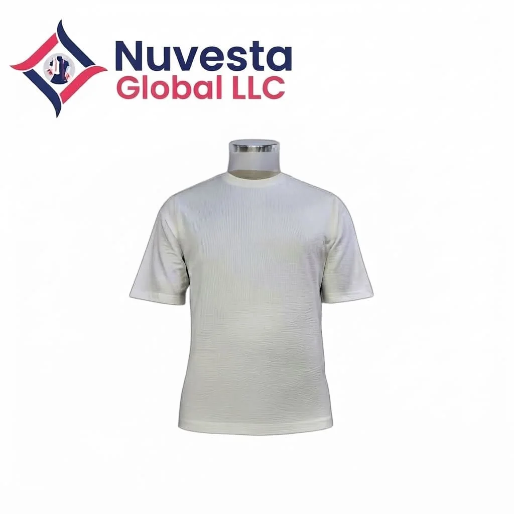 Nuvesta Textured Crew Neck Tee – Off White