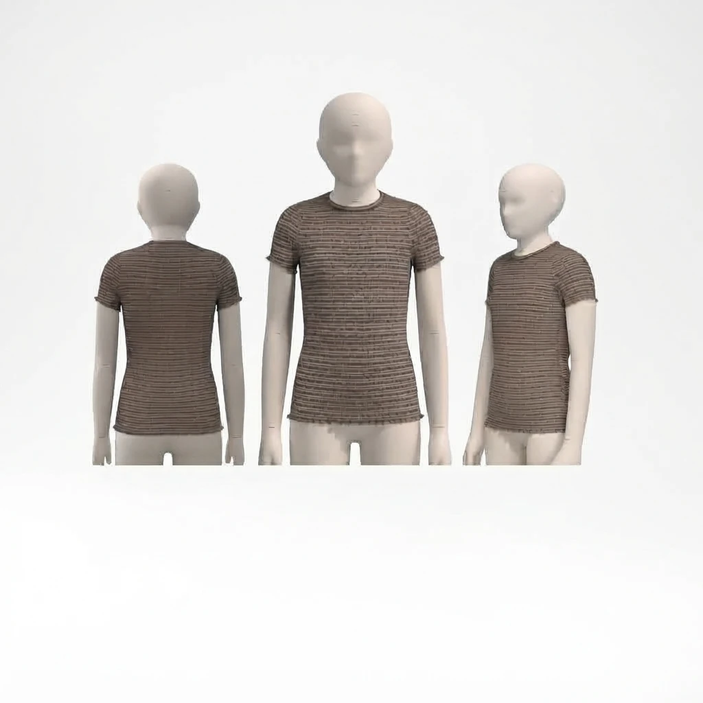 Kids Lettuce Edge Striped Tee - Brown