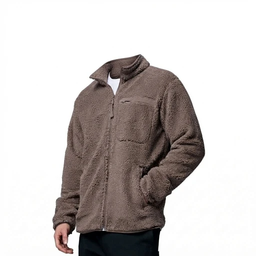 Men's Sherpa Fleece Jacket - Taupe