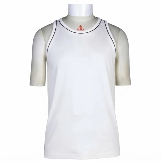 Men's Contrast Piping Tank - White