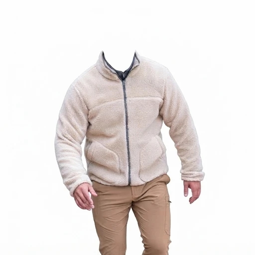 Men's Sherpa Fleece Jacket - Cream