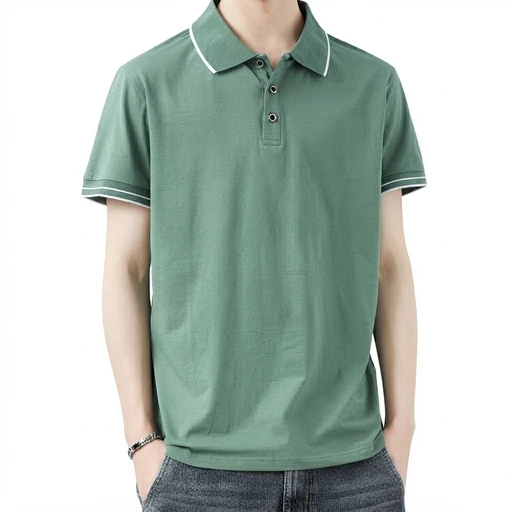 Men's Tipped Collar Polo - Green