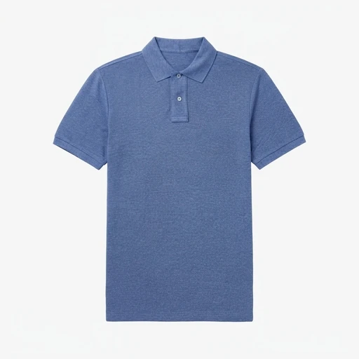 Men's Pique Polo - Blue Melange
