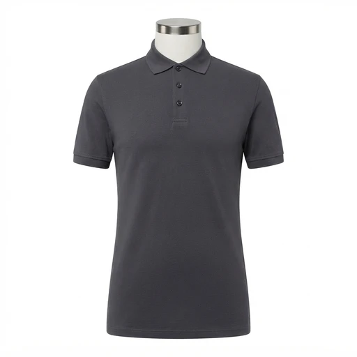 Men's Pique Polo - Charcoal