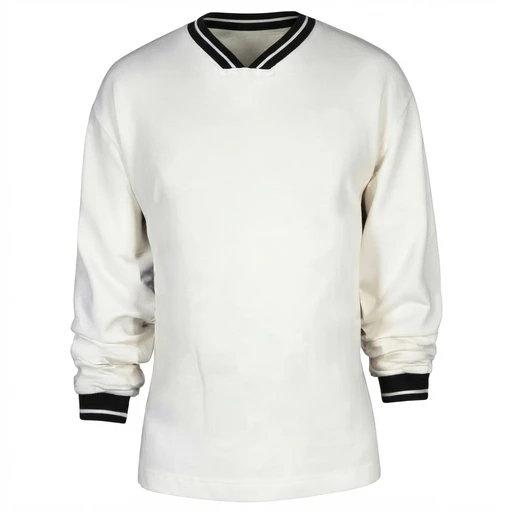 Men's V-Neck Tipped Sweatshirt - Off White