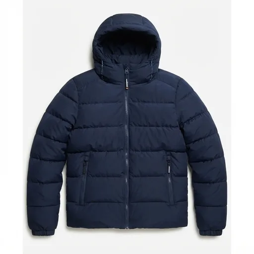 Men's Hooded Puffer Jacket - Navy