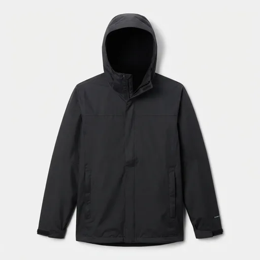 Men's Waterproof Hooded Rain Jacket - Black
