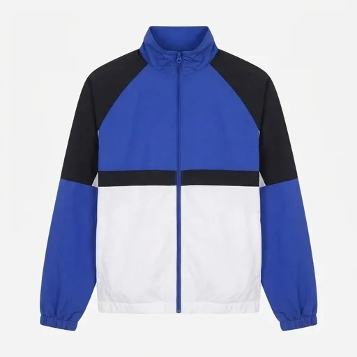 Men's Colour-Block Track Jacket - Blue/Black/White