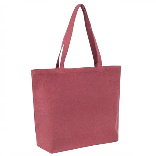 Heavy Canvas Shopper Tote Bag - Burgundy