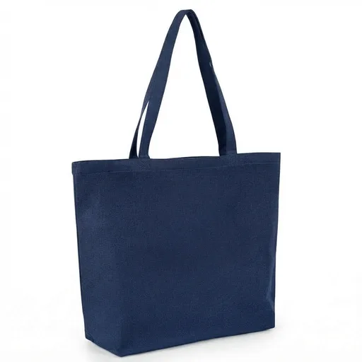 Heavy Canvas Shopper Tote Bag - Navy