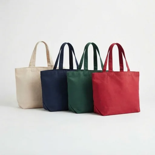 Classic Canvas Tote Bag - Natural/Navy/Green/Red