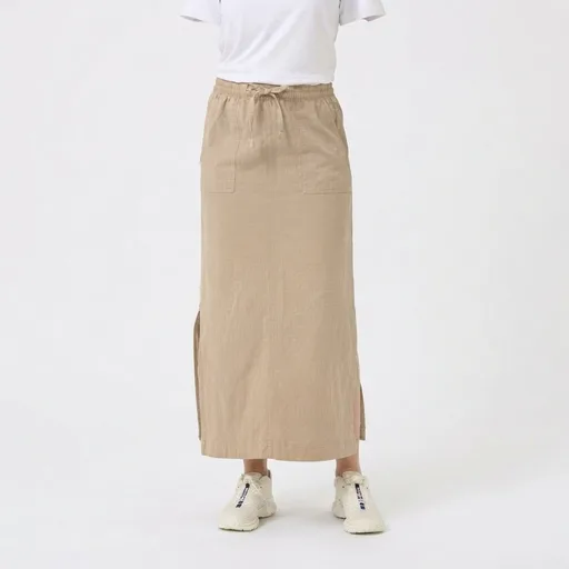 Women's Drawstring Utility Midi Skirt - Beige