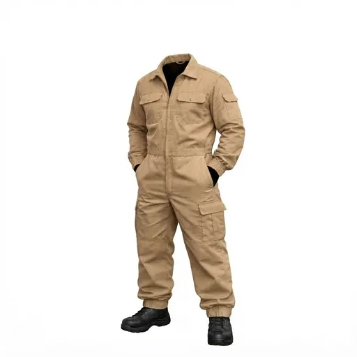 Cargo Pocket Work Coverall - Khaki